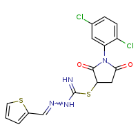 1-{[1-(2,5-dichlorophenyl)-2,5-dioxopyrrolidin-3-yl]sulfanyl}-N-[(E)-(thiophen-2-ylmethylidene)amino]methanimidamide