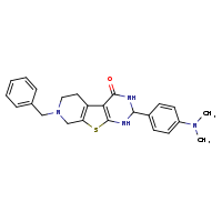 11-benzyl-5-[4-(dimethylamino)phenyl]-8-thia-4,6,11-triazatricyclo[7.4.0.0²,?]trideca-1(9),2(7)-dien-3-one