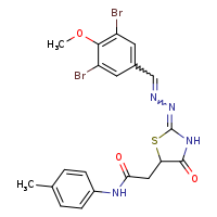 2-[(2E)-2-[(2E)-2-[(3,5-dibromo-4-methoxyphenyl)methylidene]hydrazin-1-ylidene]-4-oxo-1,3-thiazolidin-5-yl]-N-(4-methylphenyl)acetamide