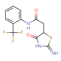 2-(2-imino-4-oxo-1,3-thiazolidin-5-yl)-N-[2-(trifluoromethyl)phenyl]acetamide