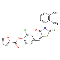 2-chloro-4-{[(5Z)-3-(2,3-dimethylphenyl)-4-oxo-2-sulfanylidene-1,3-thiazolidin-5-ylidene]methyl}phenyl furan-2-carboxylate