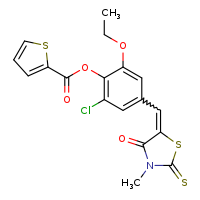 2-chloro-6-ethoxy-4-{[(5Z)-3-methyl-4-oxo-2-sulfanylidene-1,3-thiazolidin-5-ylidene]methyl}phenyl thiophene-2-carboxylate