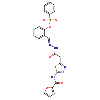 2-[(E)-({2-[5-(furan-2-amido)-1,3,4-thiadiazol-2-yl]acetamido}imino)methyl]phenyl benzenesulfonate