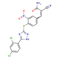 (2E)-2-cyano-3-(4-{[5-(2,4-dichlorophenyl)-1H-1,2,4-triazol-3-yl]sulfanyl}-3-nitrophenyl)prop-2-enamide
