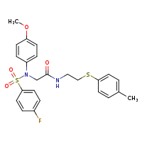 2-[N-(4-methoxyphenyl)-4-fluorobenzenesulfonamido]-N-{2-[(4-methylphenyl)sulfanyl]ethyl}acetamide
