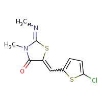 (2Z,5E)-5-[(5-chlorothiophen-2-yl)methylidene]-3-methyl-2-(methylimino)-1,3-thiazolidin-4-one