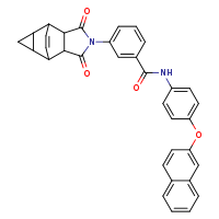 3-{3,5-dioxo-4-azatetracyclo[5.3.2.0²,?.0?,¹?]dodec-11-en-4-yl}-N-[4-(naphthalen-2-yloxy)phenyl]benzamide
