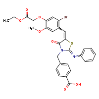 4-{[(2E,5Z)-5-{[2-bromo-4-(2-ethoxy-2-oxoethoxy)-5-methoxyphenyl]methylidene}-4-oxo-2-(phenylimino)-1,3-thiazolidin-3-yl]methyl}benzoic acid