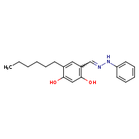 4-hexyl-6-[(E)-(2-phenylhydrazin-1-ylidene)methyl]benzene-1,3-diol