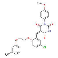 (5Z)-5-({5-chloro-2-[2-(3-methylphenoxy)ethoxy]phenyl}methylidene)-1-(4-methoxyphenyl)-1,3-diazinane-2,4,6-trione