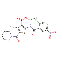 ethyl 2-(2-chloro-5-nitrobenzamido)-4-methyl-5-(piperidine-1-carbonyl)thiophene-3-carboxylate