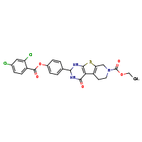 ethyl 5-[4-(2,4-dichlorobenzoyloxy)phenyl]-3-oxo-8-thia-4,6,11-triazatricyclo[7.4.0.0²,?]trideca-1(9),2(7)-diene-11-carboxylate