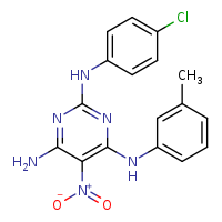 N2-(4-chlorophenyl)-N4-(3-methylphenyl)-5-nitropyrimidine-2,4,6-triamine