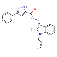 N'-[(3Z)-2-oxo-1-(prop-2-en-1-yl)indol-3-ylidene]-5-phenyl-2H-pyrazole-3-carbohydrazide