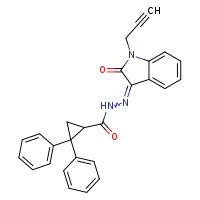 N'-[(3Z)-2-oxo-1-(prop-2-yn-1-yl)indol-3-ylidene]-2,2-diphenylcyclopropane-1-carbohydrazide