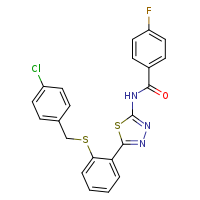 N-[5-(2-{[(4-chlorophenyl)methyl]sulfanyl}phenyl)-1,3,4-thiadiazol-2-yl]-4-fluorobenzamide