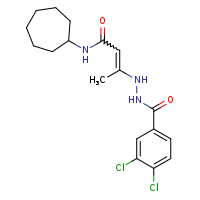 N-cycloheptyl-3-[(3,4-dichlorophenyl)formohydrazido]but-2-enamide