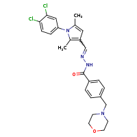N'-[(E)-[1-(3,4-dichlorophenyl)-2,5-dimethylpyrrol-3-yl]methylidene]-4-(morpholin-4-ylmethyl)benzohydrazide