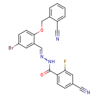 N'-[(E)-{5-bromo-2-[(2-cyanophenyl)methoxy]phenyl}methylidene]-4-cyano-2-fluorobenzohydrazide