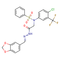 N-({N'-[(E)-2H-1,3-benzodioxol-5-ylmethylidene]hydrazinecarbonyl}methyl)-N-[4-chloro-3-(trifluoromethyl)phenyl]benzenesulfonamide
