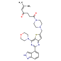 1-(4-{[2-(2H-indazol-4-yl)-4-(morpholin-4-yl)thieno[3,2-d]pyrimidin-6-yl]methyl}piperazin-1-yl)-6-methylhept-5-ene-1,4-dione