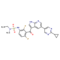 ({3-[5-(2-cyclopropylpyrimidin-5-yl)-1H-pyrrolo[2,3-b]pyridine-3-carbonyl]-2,4-difluorophenyl}sulfamoyl)(ethyl)methylamine