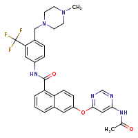 6-[(6-acetamidopyrimidin-4-yl)oxy]-N-{4-[(4-methylpiperazin-1-yl)methyl]-3-(trifluoromethyl)phenyl}naphthalene-1-carboxamide