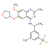 N-[(1R)-1-[3-amino-5-(trifluoromethyl)phenyl]ethyl]-7-methoxy-2-methyl-6-[(3S)-oxolan-3-yloxy]quinazolin-4-amine