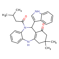 10-(1H-indol-3-yl)-14,14-dimethyl-9-(3-methylbutanoyl)-2,9-diazatricyclo[9.4.0.0³,?]pentadeca-1(11),3,5,7-tetraen-12-one