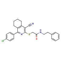 2-{[1-(4-chlorophenyl)-4-cyano-5,6,7,8-tetrahydroisoquinolin-3-yl]sulfanyl}-N-(2-phenylethyl)acetamide