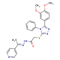 2-{[5-(3,4-dimethoxyphenyl)-4-phenyl-1,2,4-triazol-3-yl]sulfanyl}-N'-[(1E)-1-(pyridin-4-yl)ethylidene]acetohydrazide