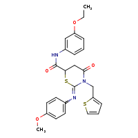 (2Z)-N-(3-ethoxyphenyl)-2-[(4-methoxyphenyl)imino]-4-oxo-3-(thiophen-2-ylmethyl)-1,3-thiazinane-6-carboxamide