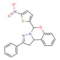 7-(5-nitrothiophen-2-yl)-4-phenyl-8-oxa-5,6-diazatricyclo[7.4.0.0²,?]trideca-1(13),4,9,11-tetraene
