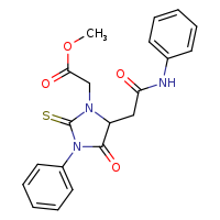 methyl 2-{4-oxo-3-phenyl-5-[(phenylcarbamoyl)methyl]-2-sulfanylideneimidazolidin-1-yl}acetate
