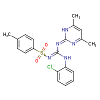 (Z)-N'-(2-chlorophenyl)-N-(4,6-dimethyl-1H-pyrimidin-2-ylidene)-N''-(4-methylbenzenesulfonyl)guanidine
