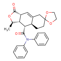 (1'R,3'aR,8'aS,9'S,9'aS)-1'-methyl-3'-oxo-N,N-diphenyl-1',3'a,5',7',8',8'a,9',9'a-octahydrospiro[1,3-dioxolane-2,6'-naphtho[2,3-c]furan]-9'-carboxamide