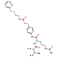 {4-[2-(2-amino-3-methylbutanamido)-5-(carbamoylamino)pentanamido]phenyl}methyl N-[2-(pyridin-2-yldisulfanyl)ethyl]carbamate