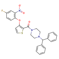 1-(diphenylmethyl)-4-[3-(4-fluoro-2-nitrophenoxy)thiophene-2-carbonyl]piperazine
