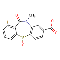 12-fluoro-9-methyl-2,10-dioxo-2??-thia-9-azatricyclo[9.4.0.0³,?]pentadeca-1(15),3(8),4,6,11,13-hexaene-6-carboxylic acid