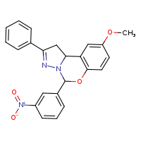 12-methoxy-7-(3-nitrophenyl)-4-phenyl-8-oxa-5,6-diazatricyclo[7.4.0.0²,?]trideca-1(9),4,10,12-tetraene