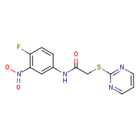 N-(4-fluoro-3-nitrophenyl)-2-(pyrimidin-2-ylsulfanyl)acetamide